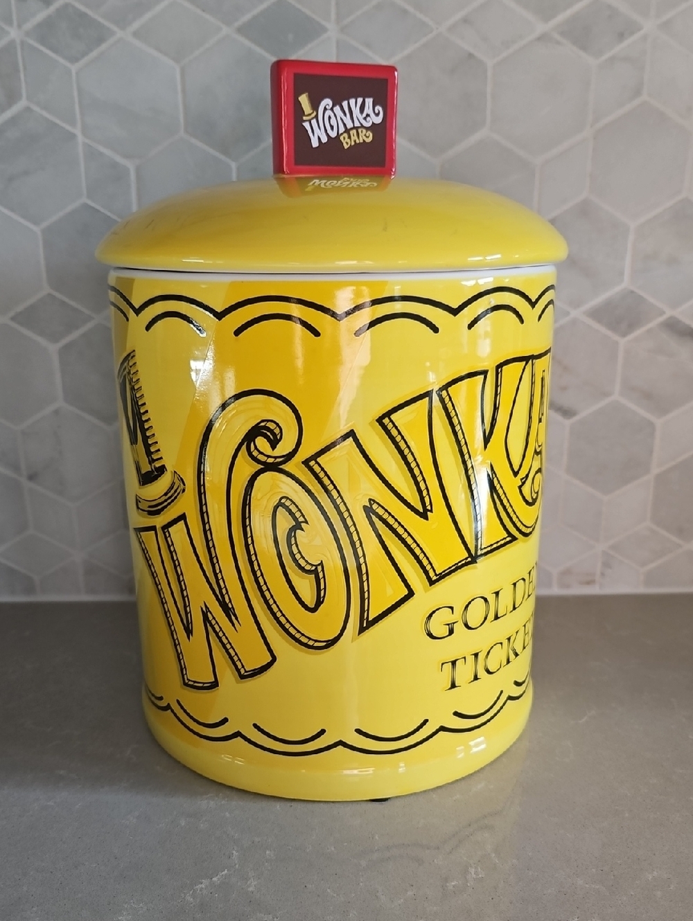 Wonka Ceramic Canister - Yellow Wonka Bar Lid